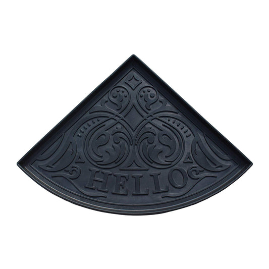 Rubber boot tray with raised edge for entryway use