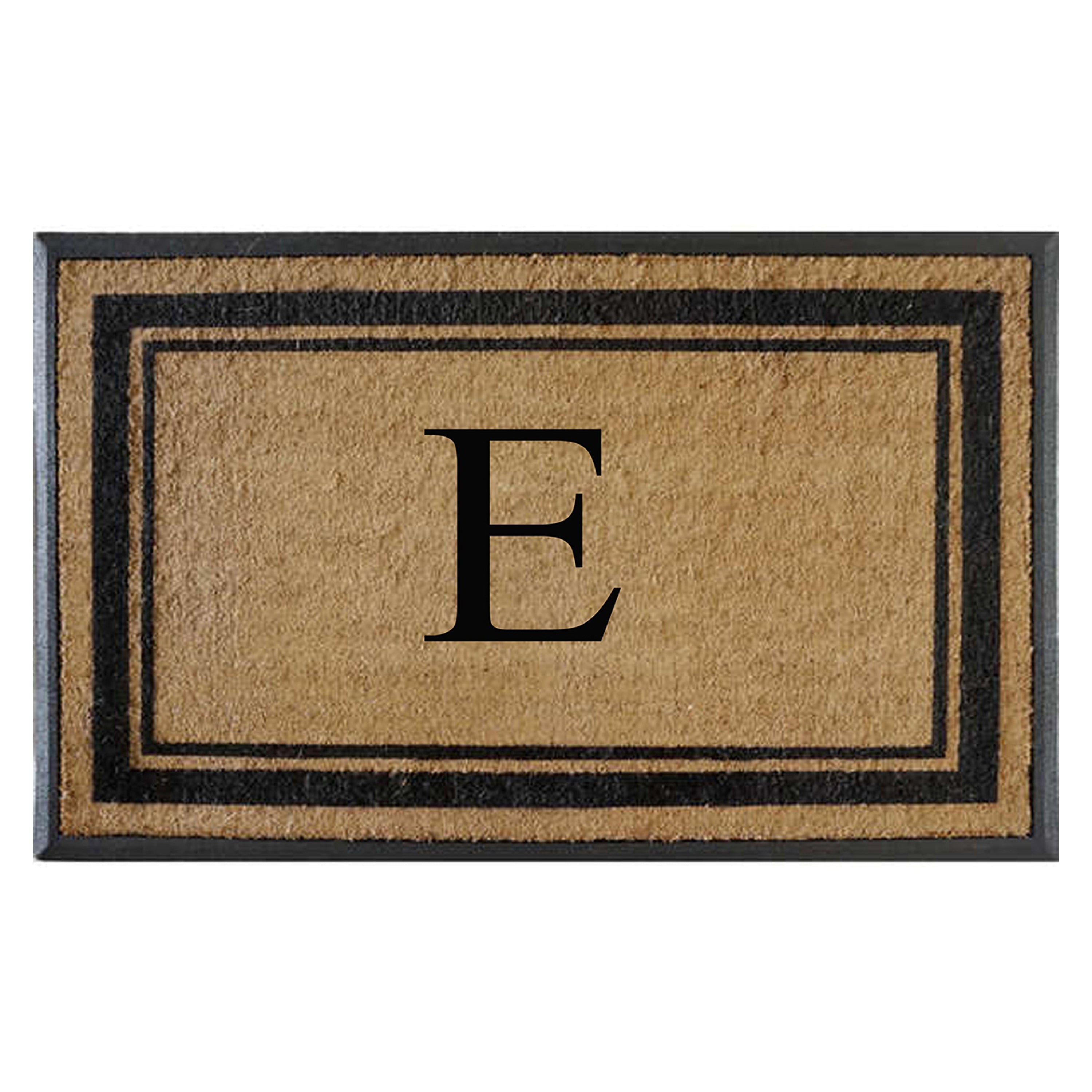 A1HC Luxury Monogrammed Natural Coir Doormat with Heavy-Duty Rubber Border