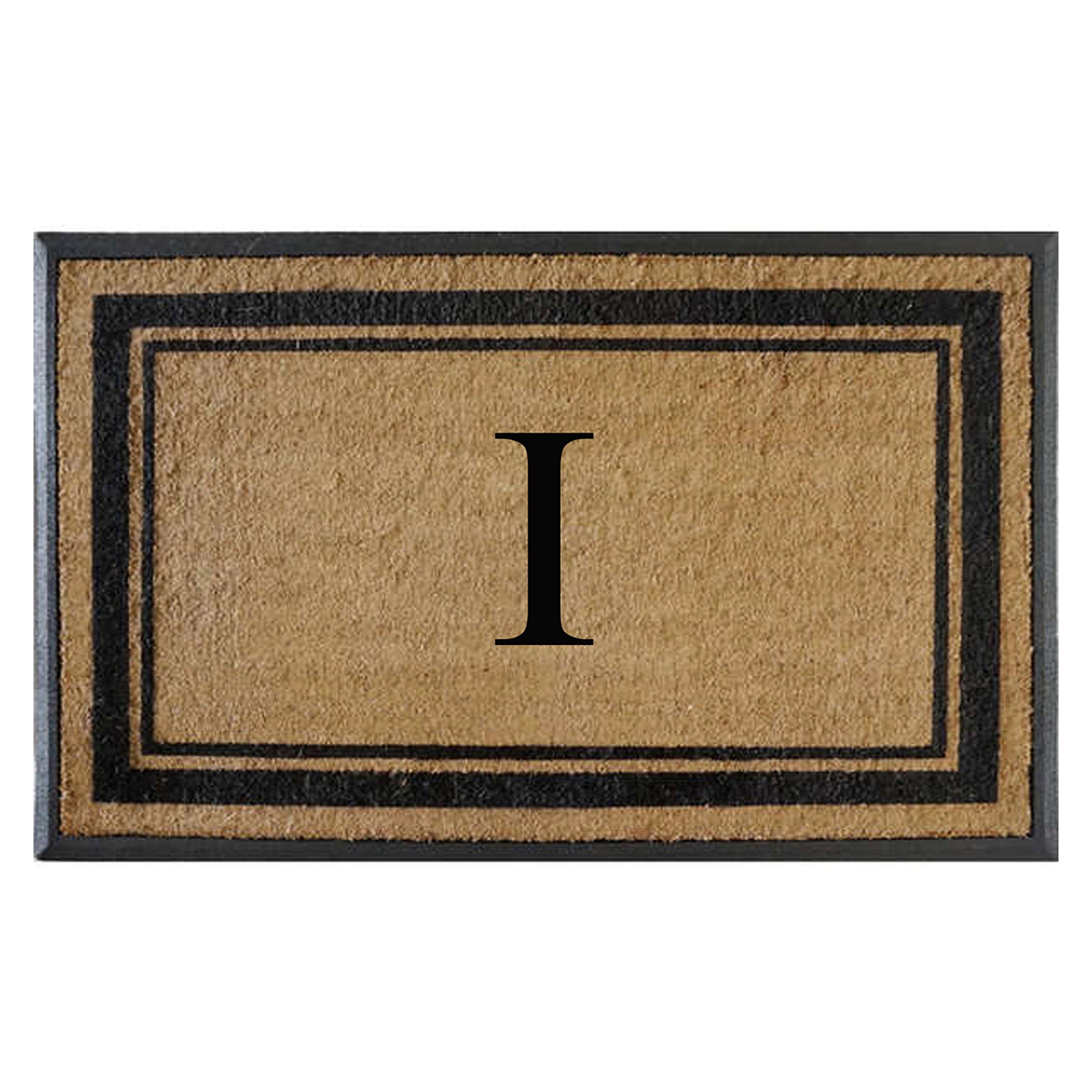 A1HC Luxury Monogrammed Natural Coir Doormat with Heavy-Duty Rubber Border