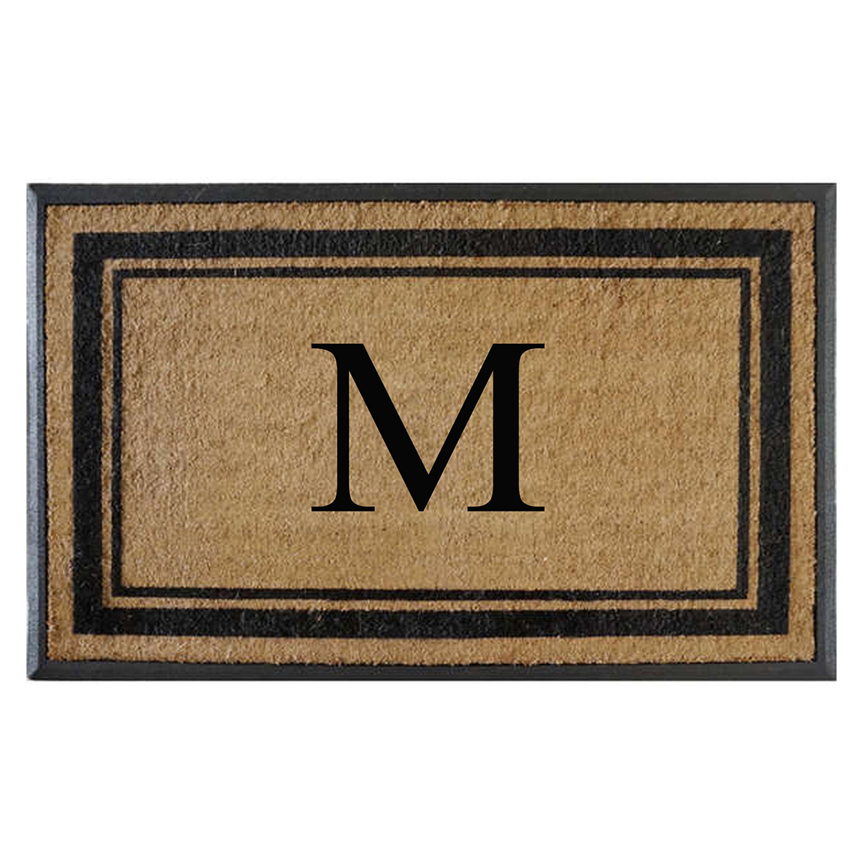 A1HC Luxury Monogrammed Natural Coir Doormat with Heavy-Duty Rubber Border
