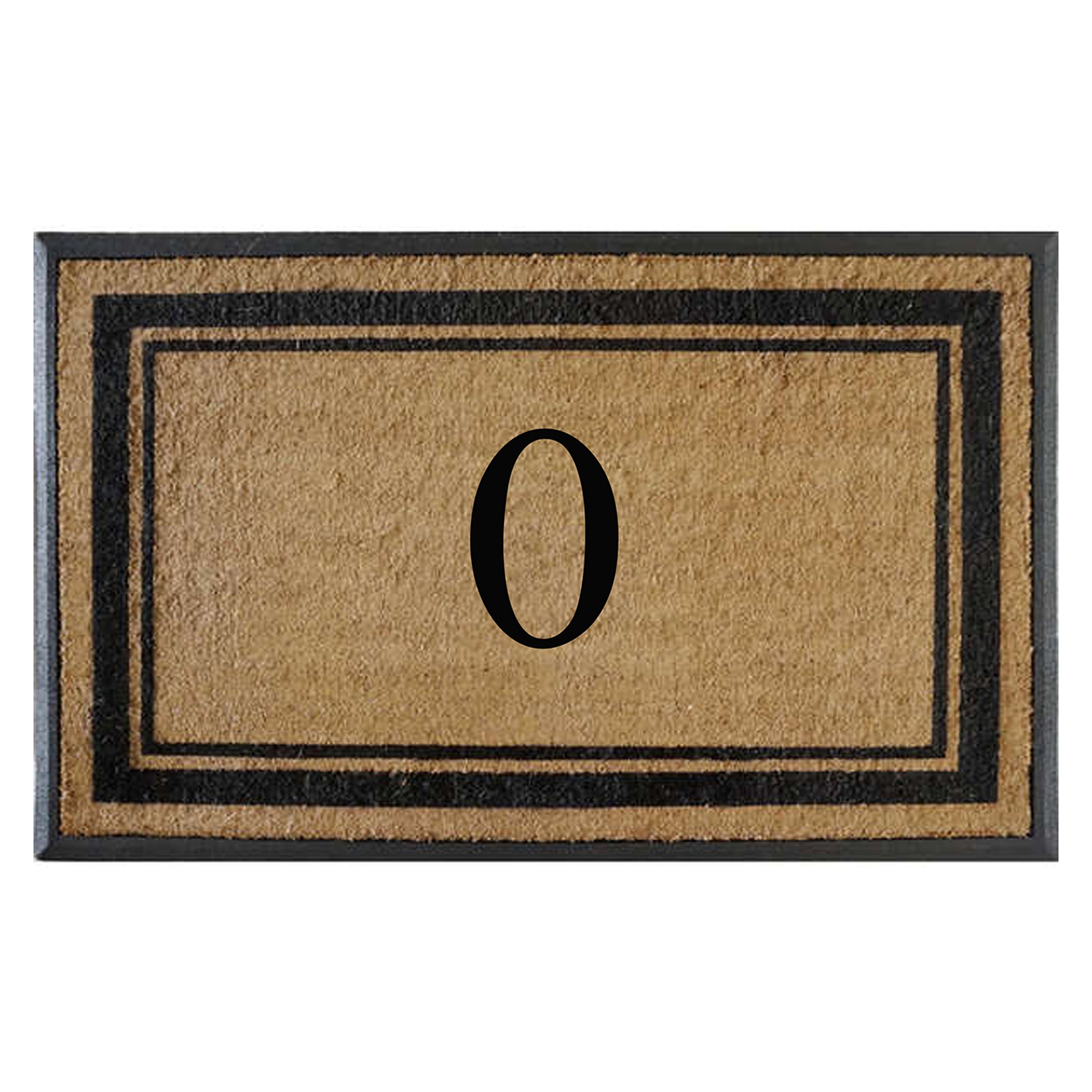 A1HC Luxury Monogrammed Natural Coir Doormat with Heavy-Duty Rubber Border