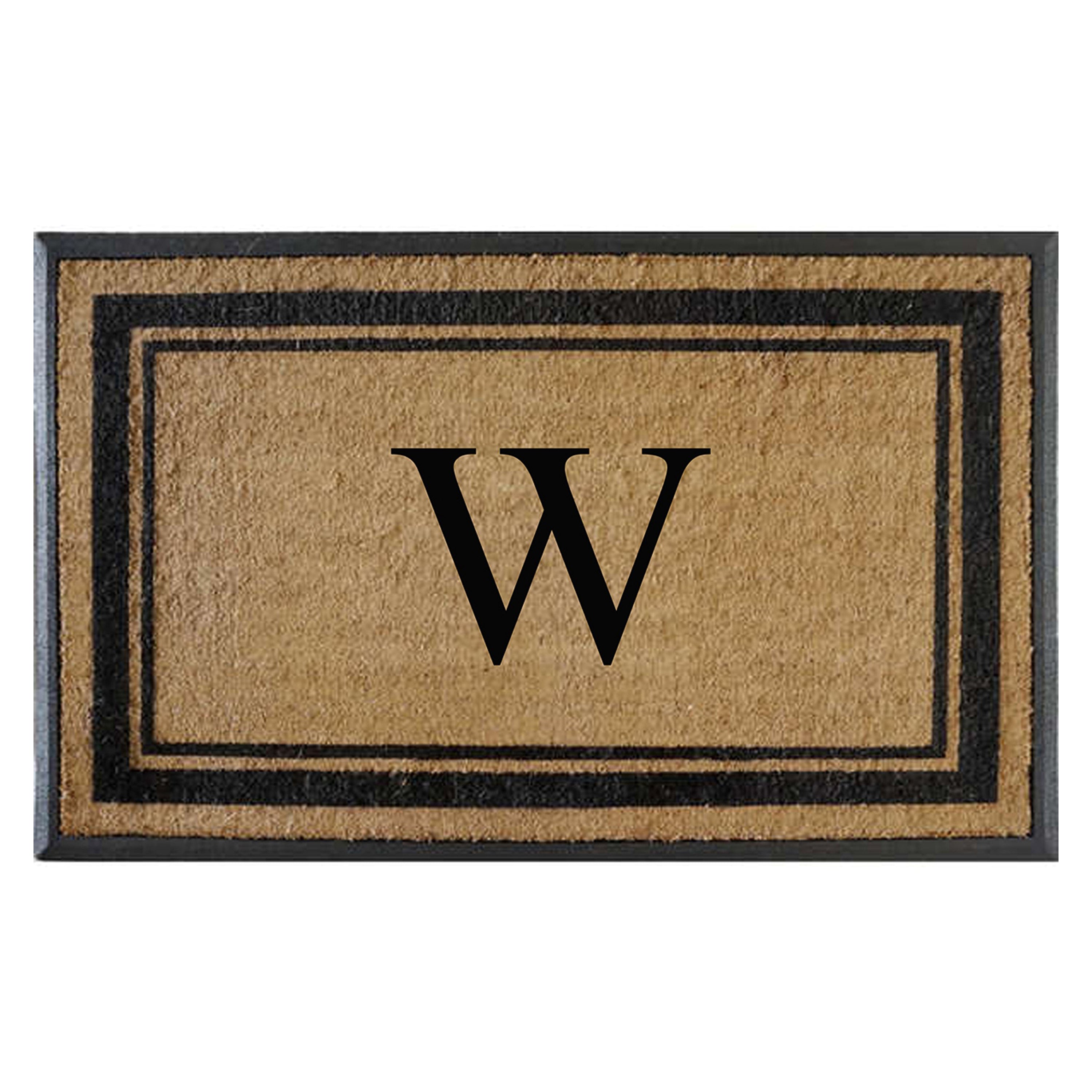 A1HC Luxury Monogrammed Natural Coir Doormat with Heavy-Duty Rubber Border