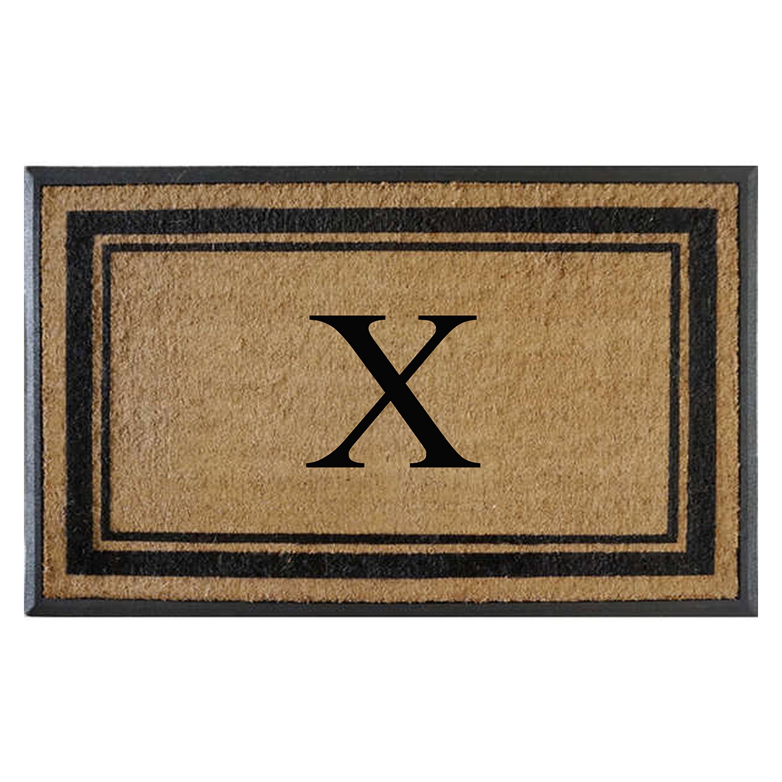A1HC Luxury Monogrammed Natural Coir Doormat with Heavy-Duty Rubber Border