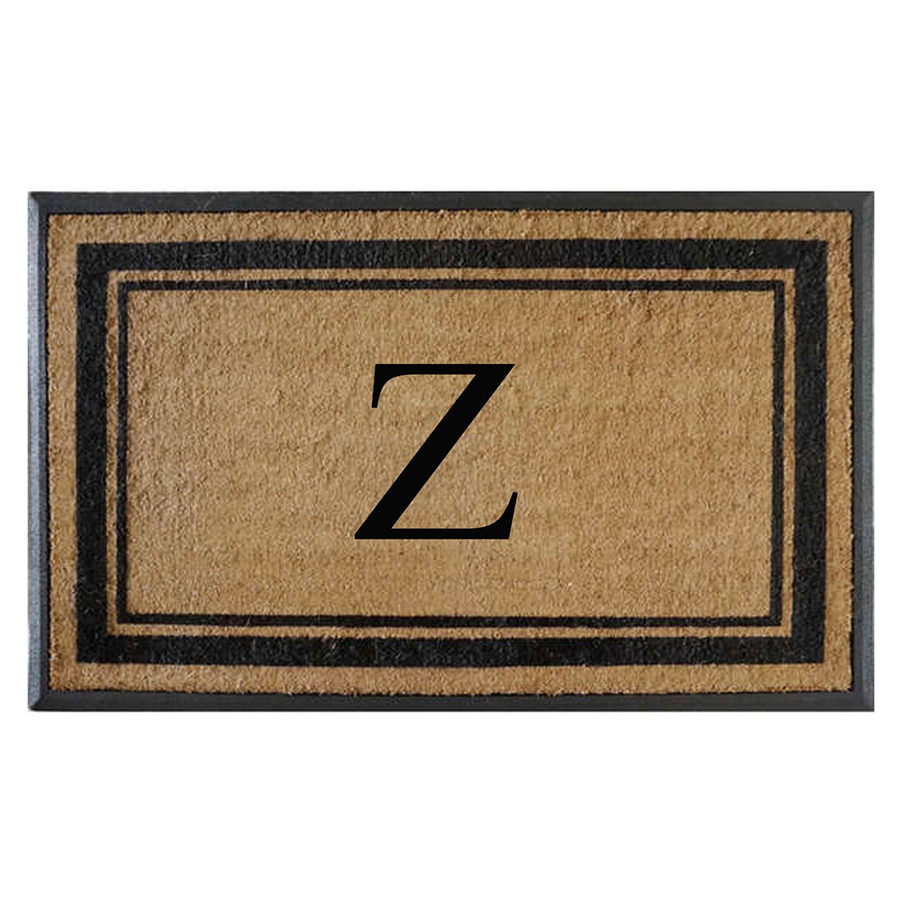 A1HC Luxury Monogrammed Natural Coir Doormat with Heavy-Duty Rubber Border