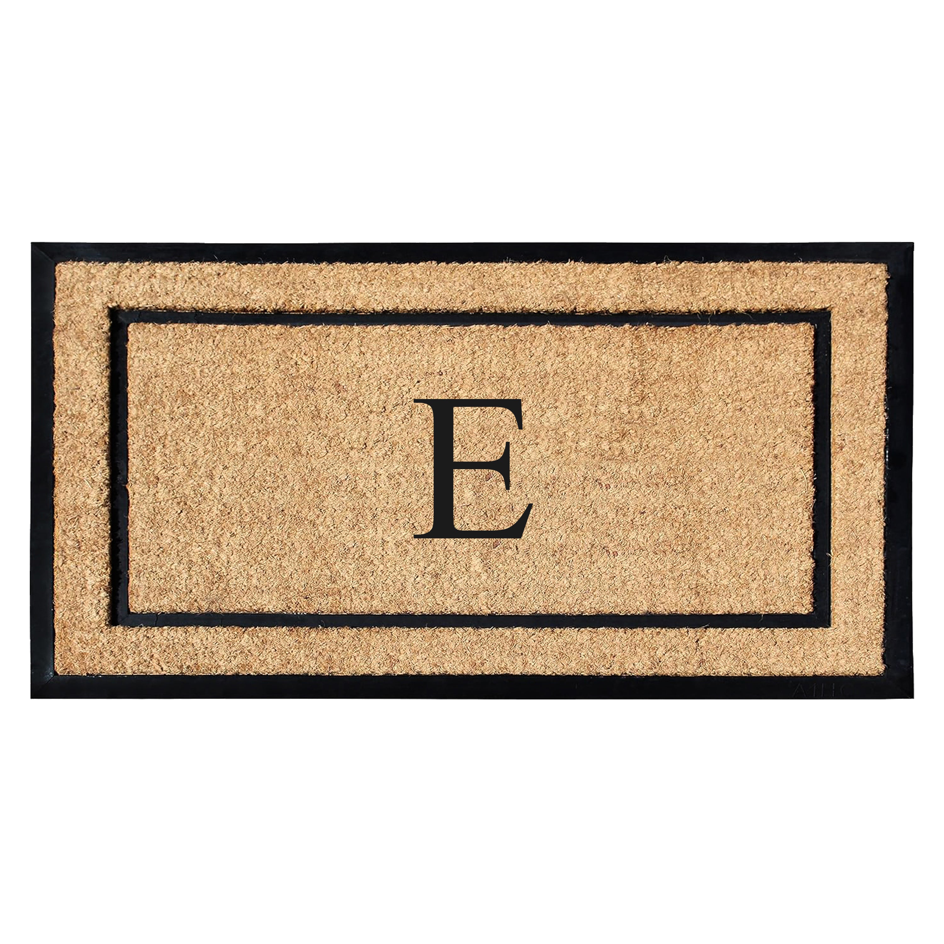 A1HC Personalized Monogram Coir Door Mat with Rubber Border Outdoor Entry Mat 24" x 48"