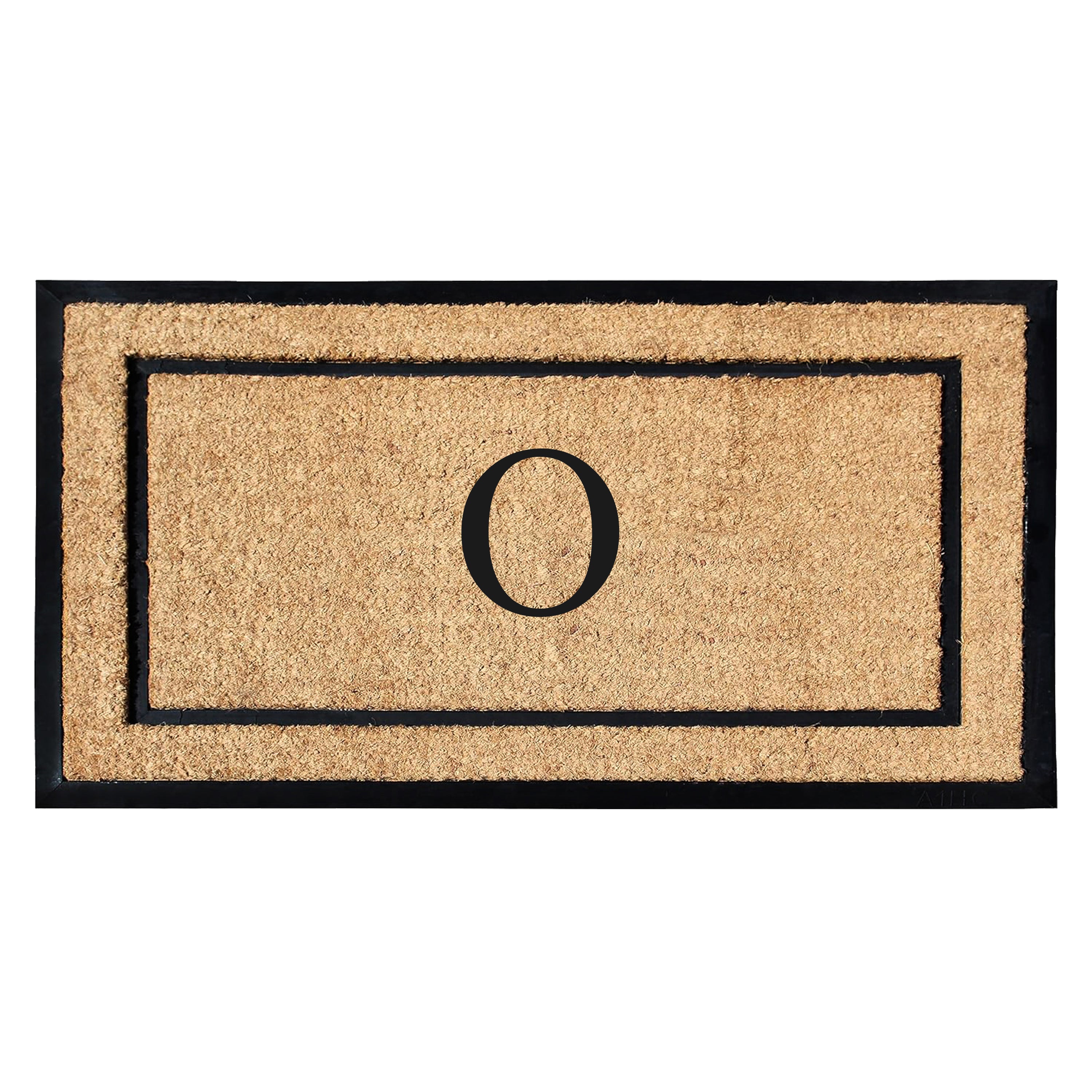 A1HC Personalized Monogram Coir Door Mat with Rubber Border Outdoor Entry Mat 24" x 48"