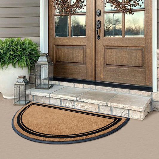curved coir doormat double border front door