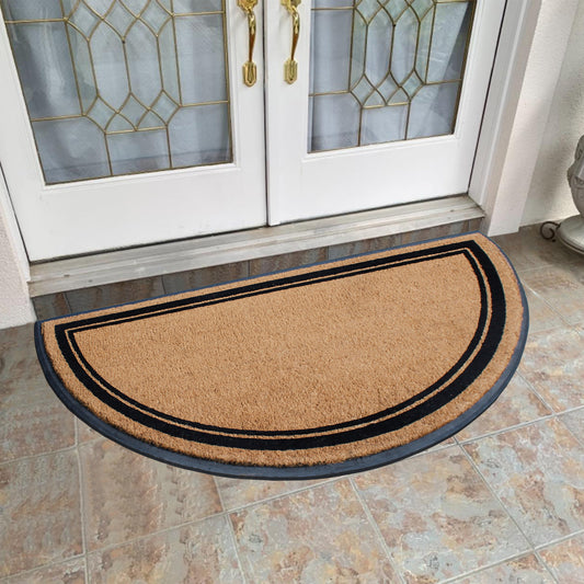 outdoor coir door mat half circle entry mat
