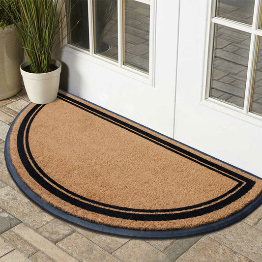 non slip coir doormat patio half round design