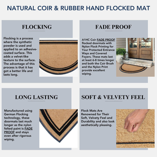 front door half round coir mat outdoor use