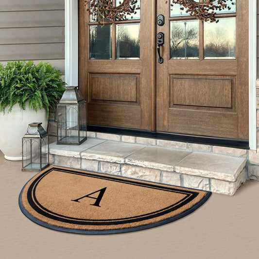 Custom half moon coir doormat with rubber backing