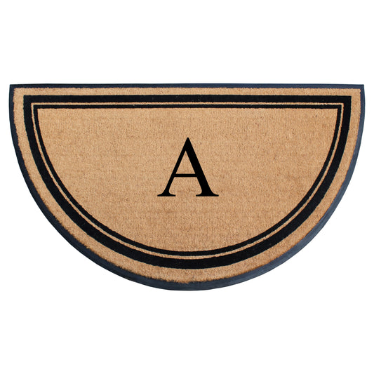 A1HC personalized half round coir door mat with monogram
