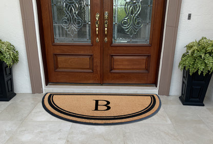 A1HC Natural Coir & Rubber Hand Flocked Large Monogrammed Door Mat 36" X 72"  Thick Durable Doormats