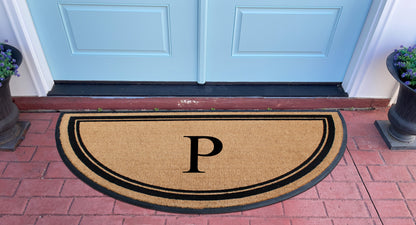 A1HC Natural Coir & Rubber Hand Flocked Large Monogrammed Door Mat 36" X 72"  Thick Durable Doormats