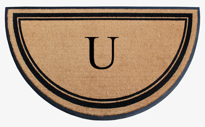 A1HC Natural Coir & Rubber Hand Flocked Large Monogrammed Door Mat 36" X 72"  Thick Durable Doormats