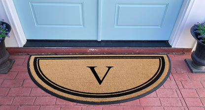 A1HC Natural Coir & Rubber Hand Flocked Large Monogrammed Door Mat 36" X 72"  Thick Durable Doormats
