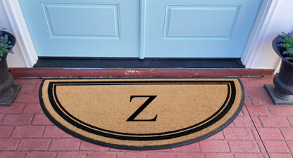 A1HC Natural Coir & Rubber Hand Flocked Large Monogrammed Door Mat 36" X 72"  Thick Durable Doormats