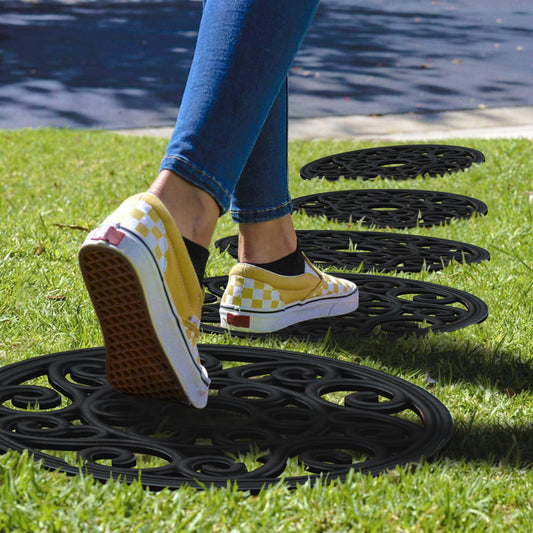 landscape stepping stones round rubber garden use