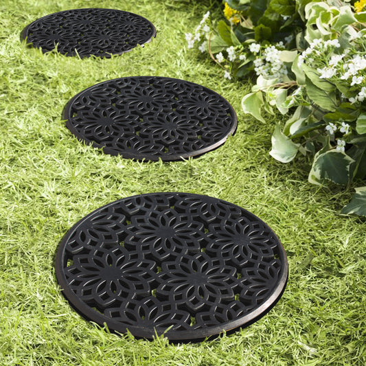 landscape stepping stones rubber round outdoor pathway