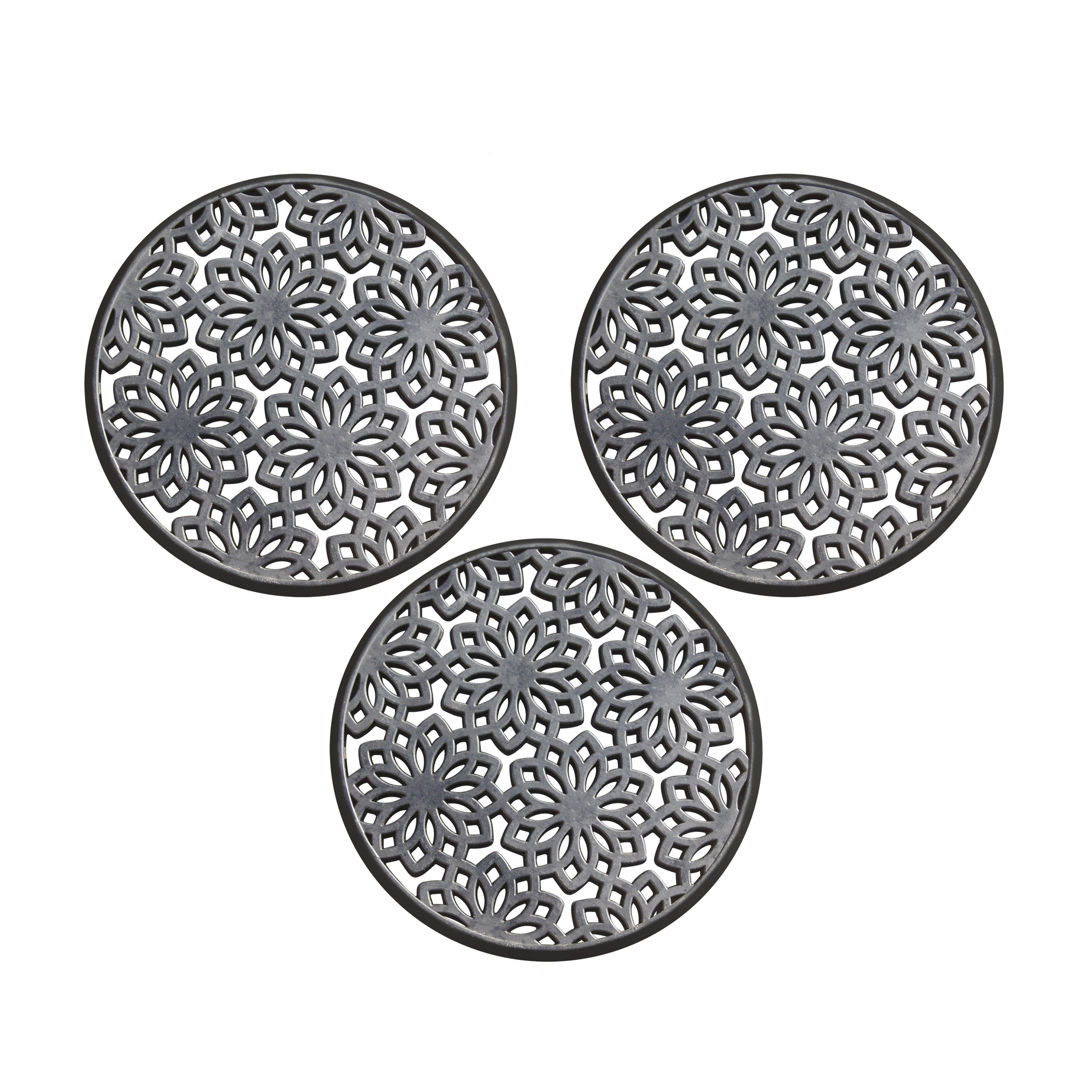 round rubber stepping stones floral garden pathway set