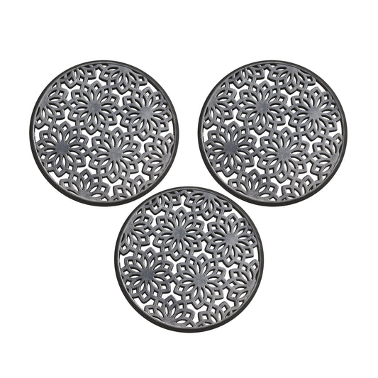round rubber stepping stones floral garden pathway set