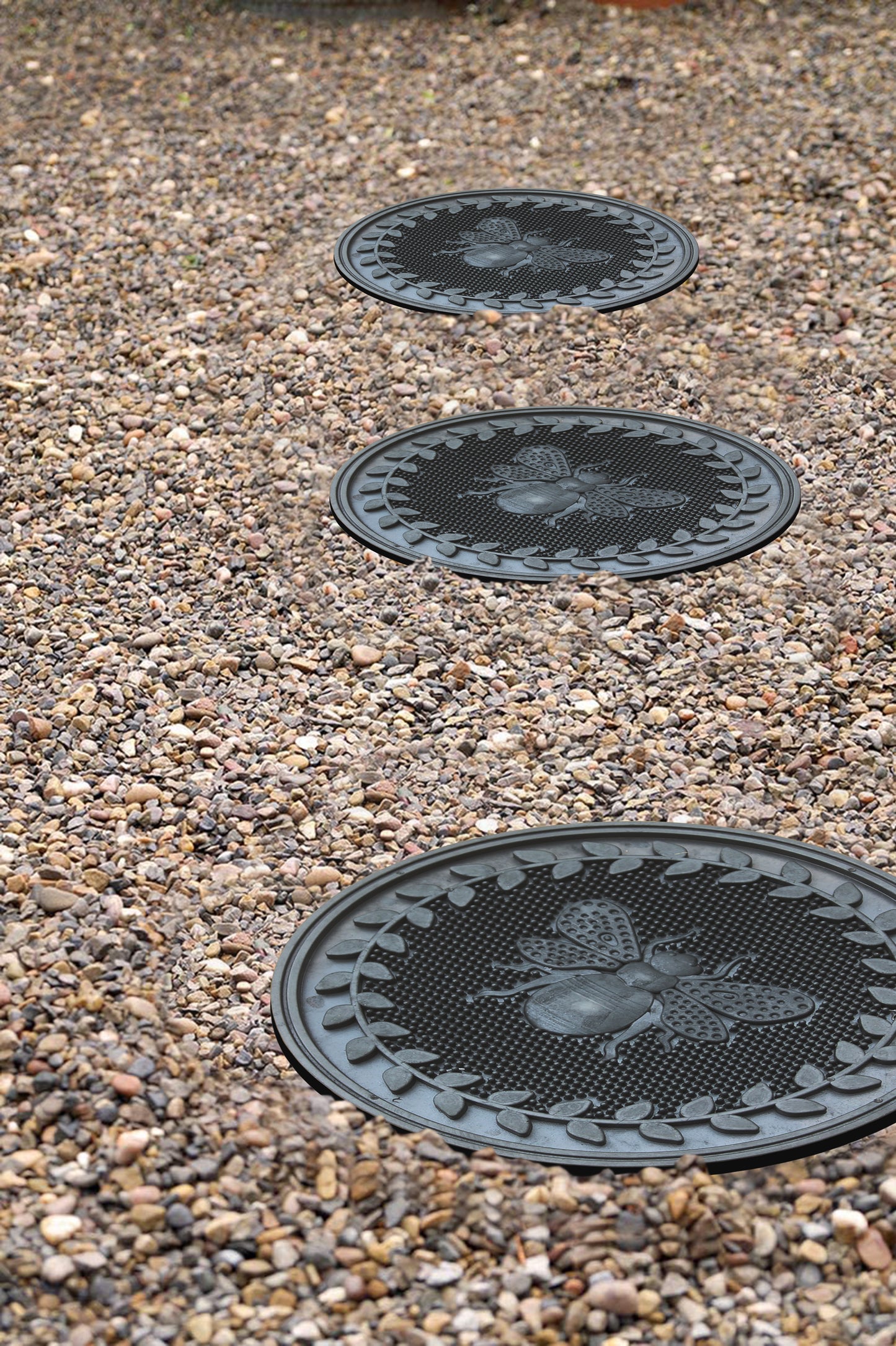 A1HC Multi Functional Garden Stepping Stone Mat, Natural Rubber Hand Finished 12"x12" Set of 4