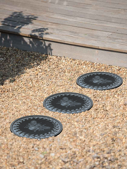 A1HC Multi Functional Garden Stepping Stone Mat, Natural Rubber Hand Finished 12"x12" Set of 4