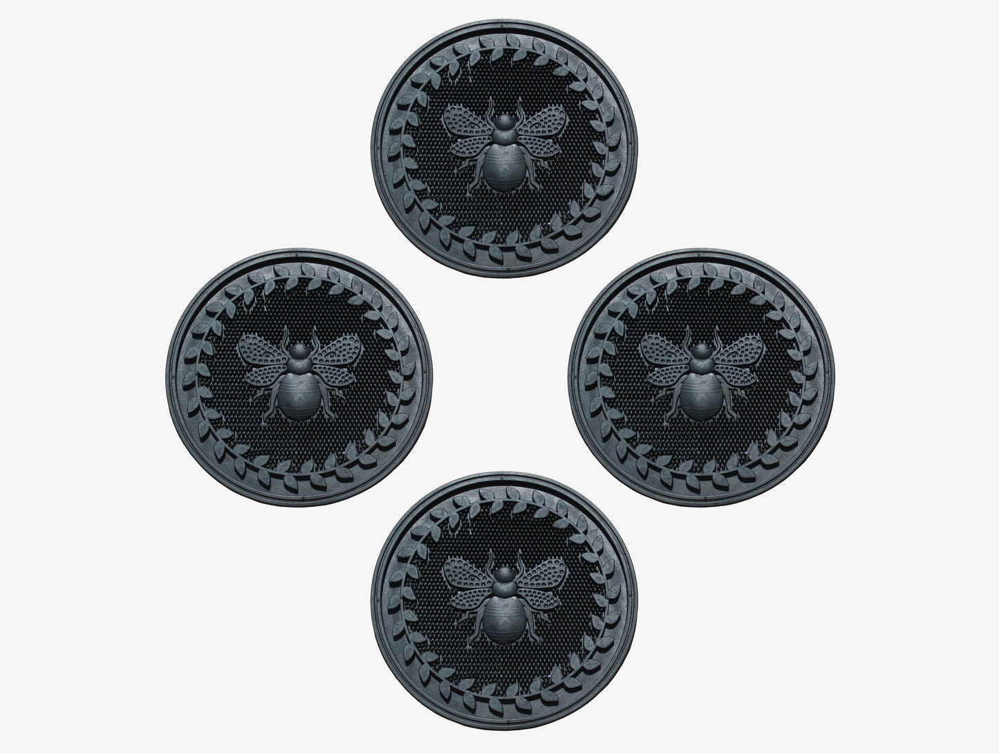 A1HC Multi Functional Garden Stepping Stone Mat, Natural Rubber Hand Finished 12"x12" Set of 4