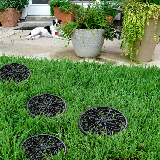 round garden stepping stones non slip rubber set of 4