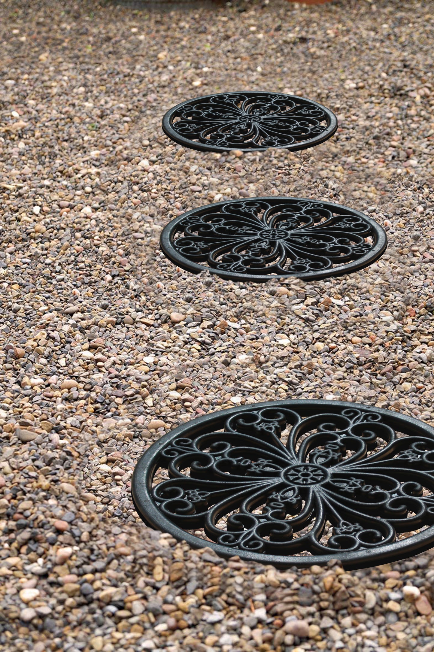 A1HC Multi Functional Garden Stepping Stone Mat, Natural Rubber Hand Finished 12"x12" Set of 4