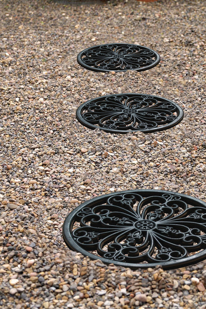 A1HC Multi Functional Garden Stepping Stone Mat, Natural Rubber Hand Finished 12"x12" Set of 4