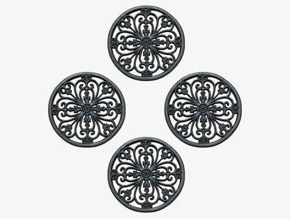 A1HC Multi Functional Garden Stepping Stone Mat, Natural Rubber Hand Finished 12"x12" Set of 4