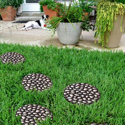 Outdoor stepping stone set for garden pathway and walkway