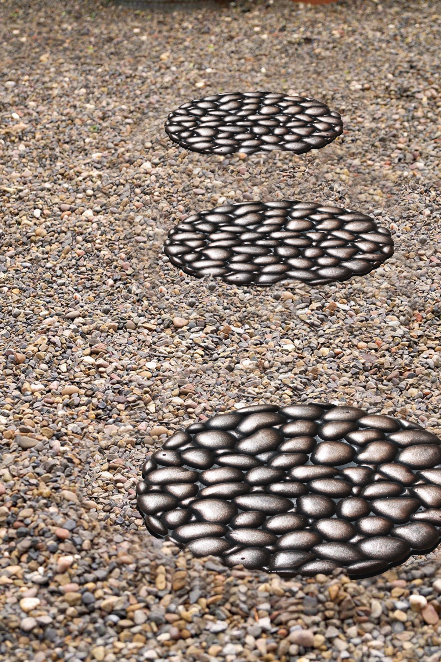A1HC Multi Functional Garden Stepping Stone Mat, Natural Rubber Hand Finished 12"x12" Set of 4