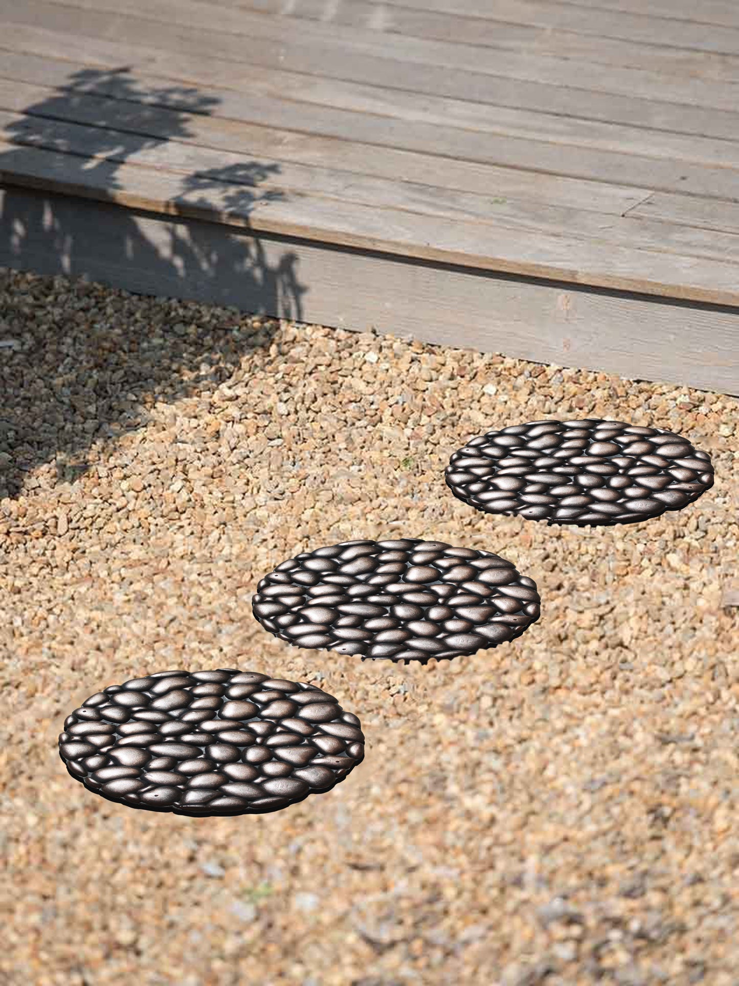 A1HC Multi Functional Garden Stepping Stone Mat, Natural Rubber Hand Finished 12"x12" Set of 4