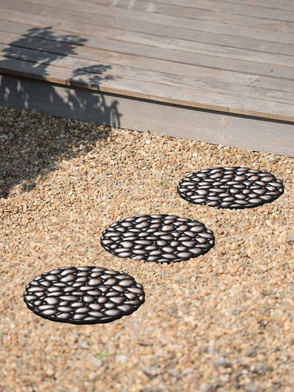 A1HC Multi Functional Garden Stepping Stone Mat, Natural Rubber Hand Finished 12"x12" Set of 4