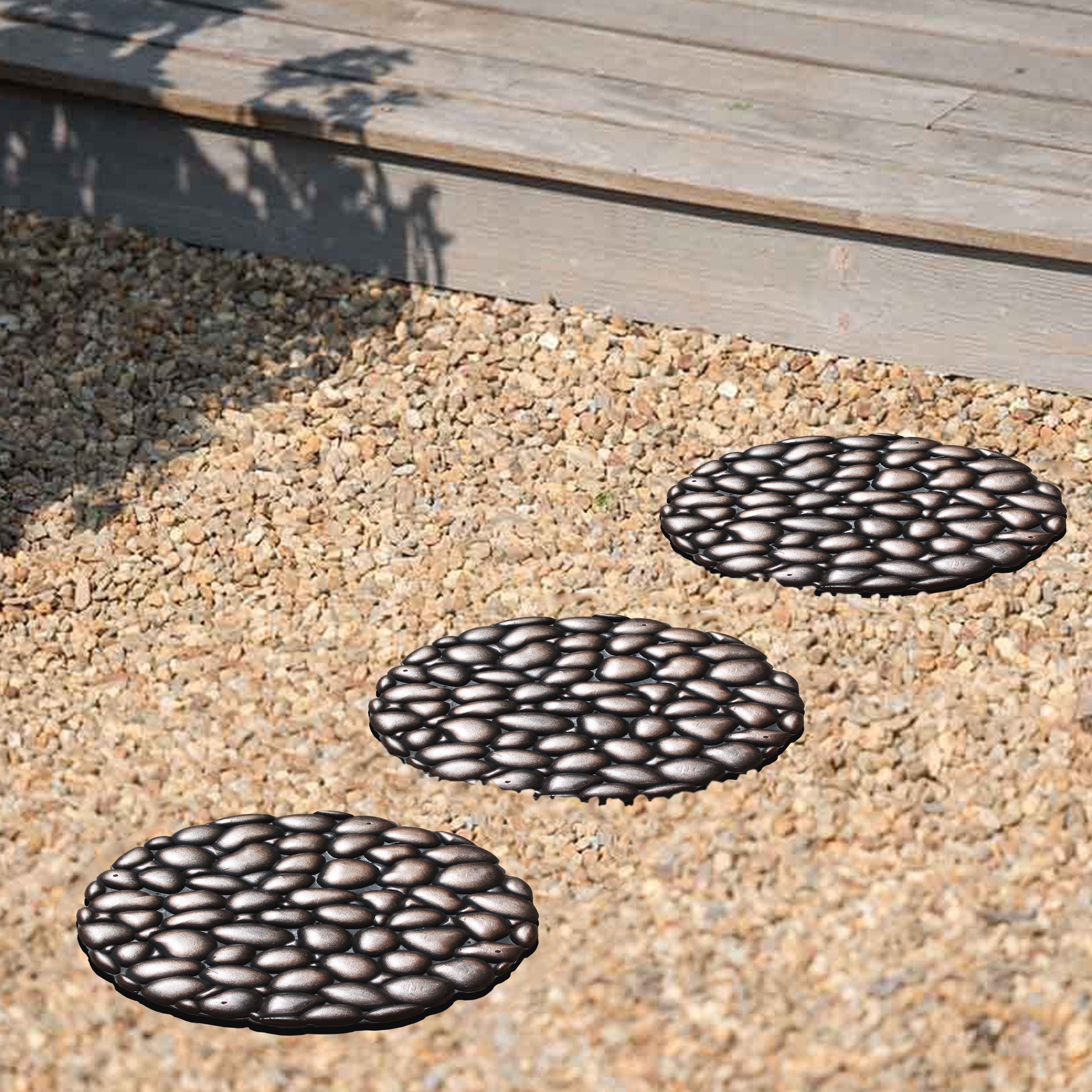 Pebble-style garden path stones for patio and walkway