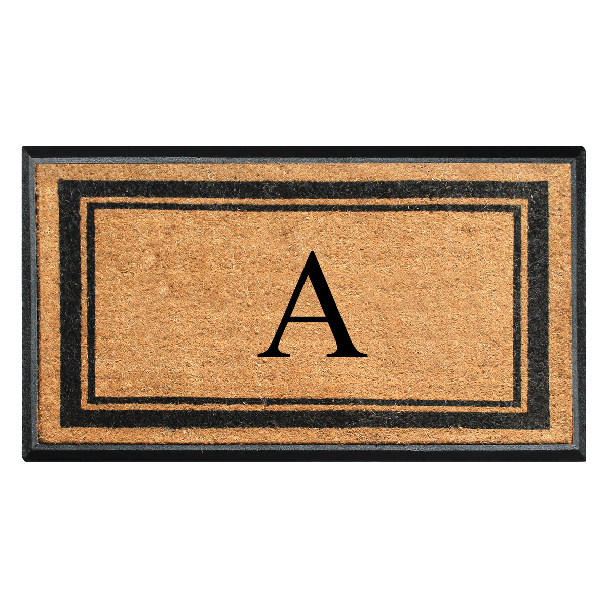 A1HC Personalized Monogram Rubber Coir Door Mat 30" x 48" – Custom Front Door Mat with Non-Slip Rubber Backing for Entryway, Porch & Patio