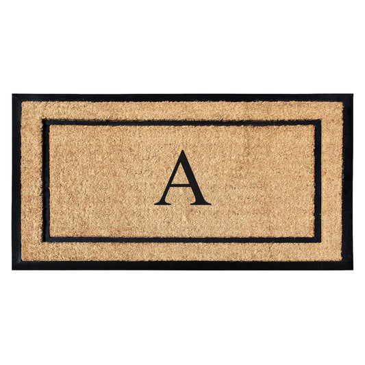 A1HC personalized coir door mat with monogram letter design