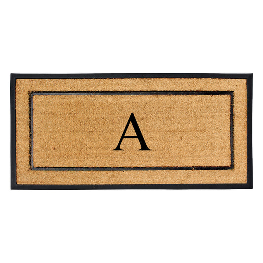 personalized coir door mat with monogram letter A