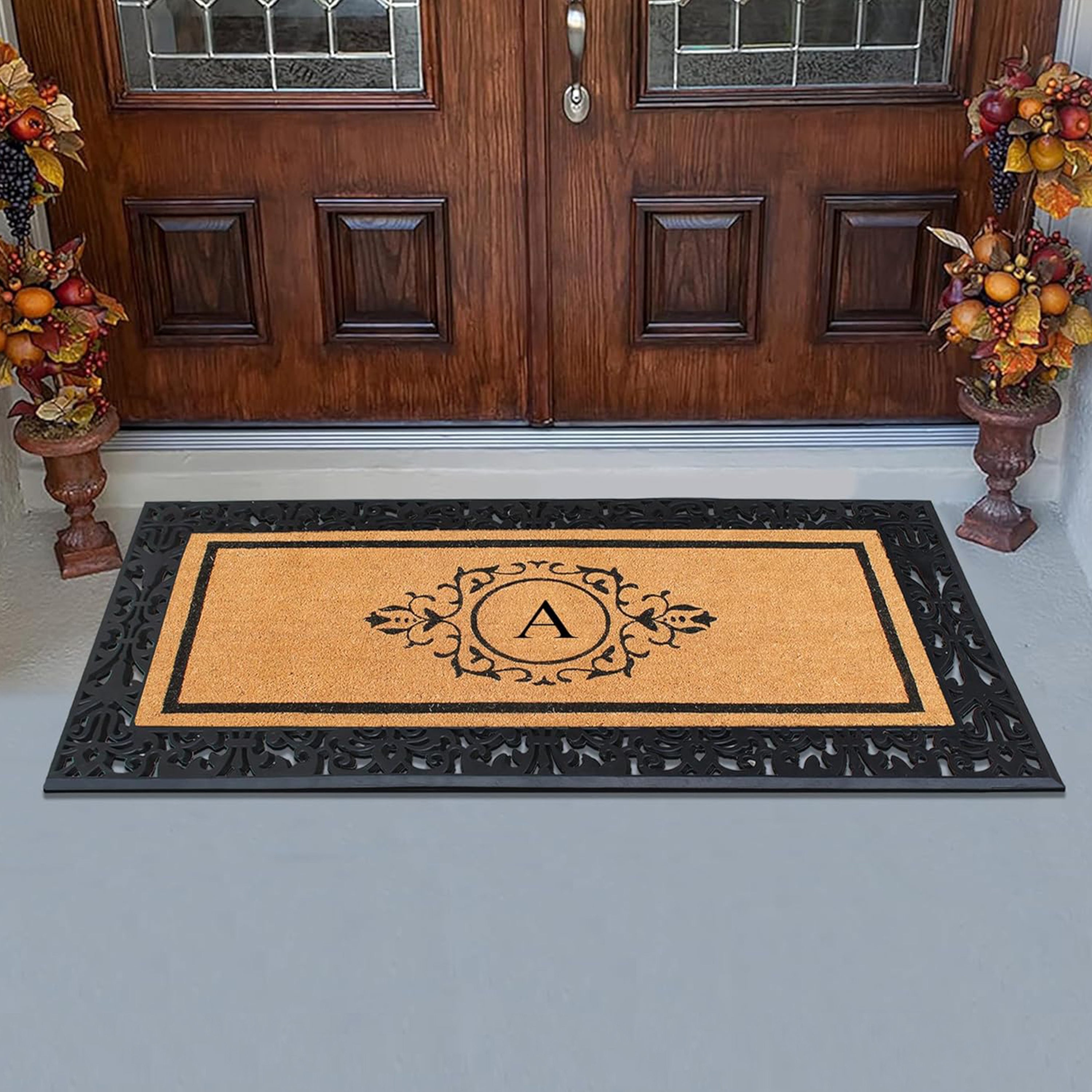 Personalized welcome mat for outdoor entryway