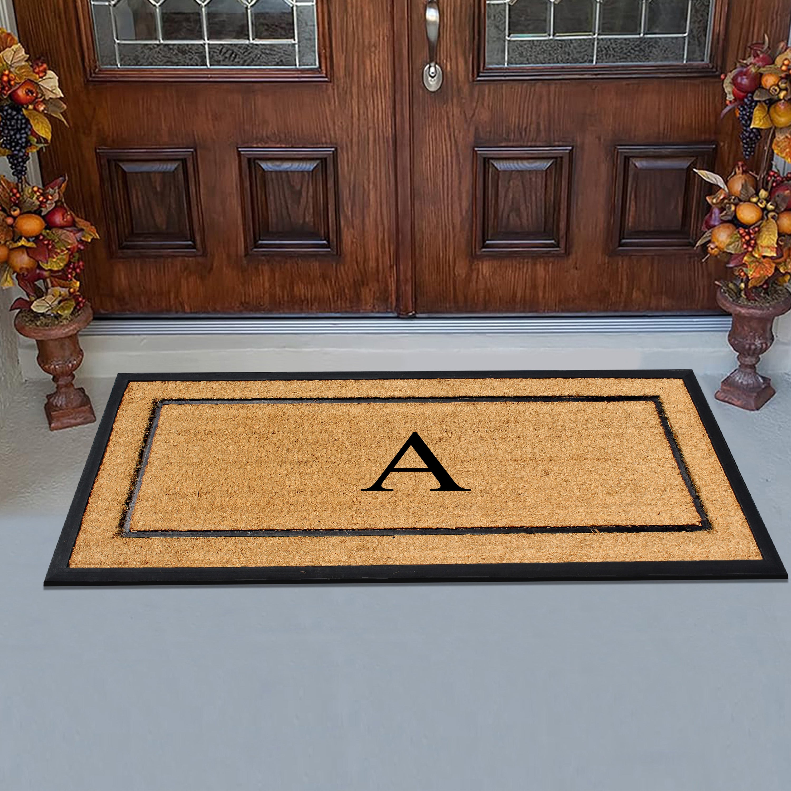 non slip personalized front door mat coir surface