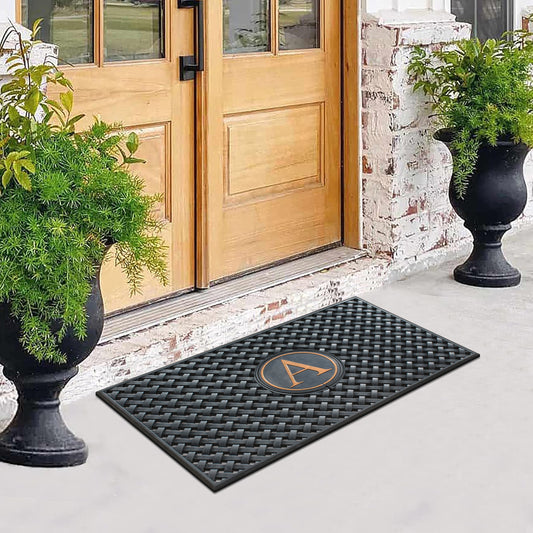 non slip personalized rubber entry mat for front door
