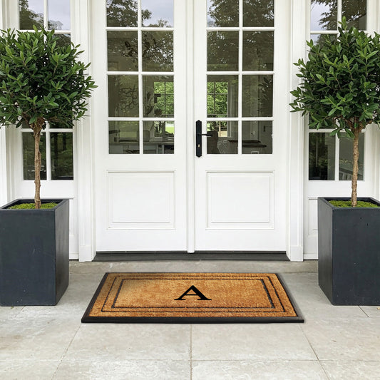 personalized coir doormat double border design