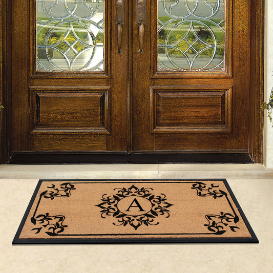 outdoor personalized coir doormat with rubber backing