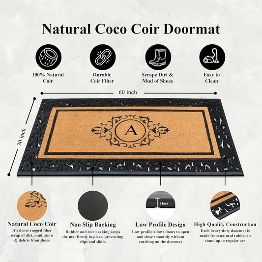 Monogrammed doormat for porch and patio entrance