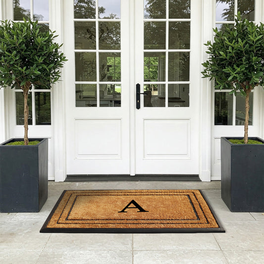 personalized coir doormat double border design
