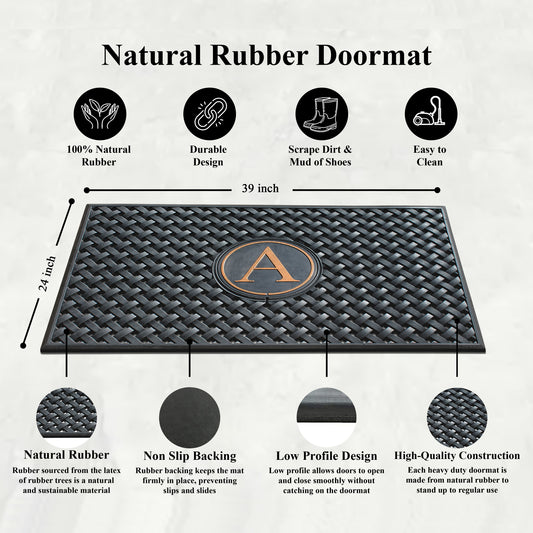 A1HC rubber door mat for patio and entryway use