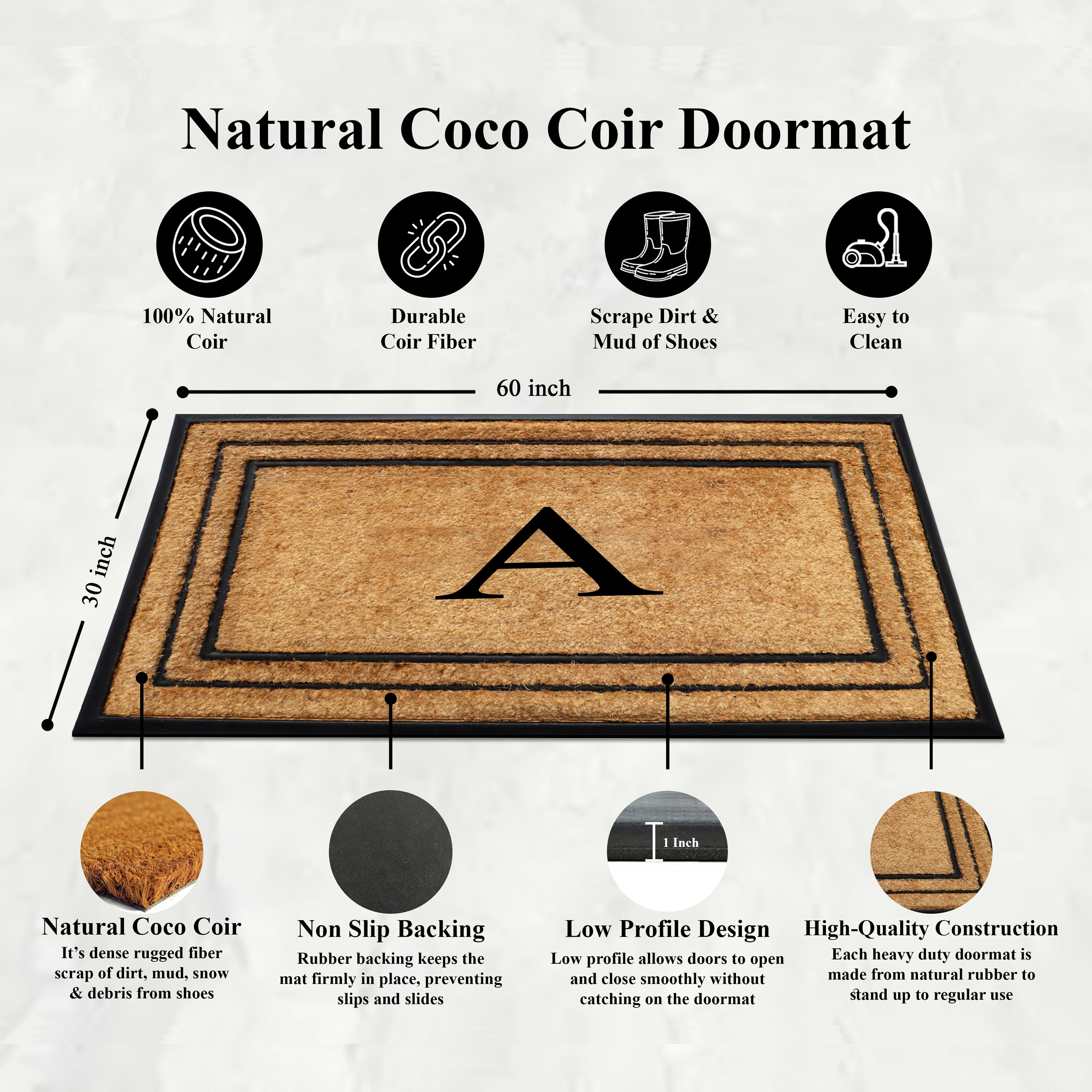 custom outdoor doormat monogram letter entryway