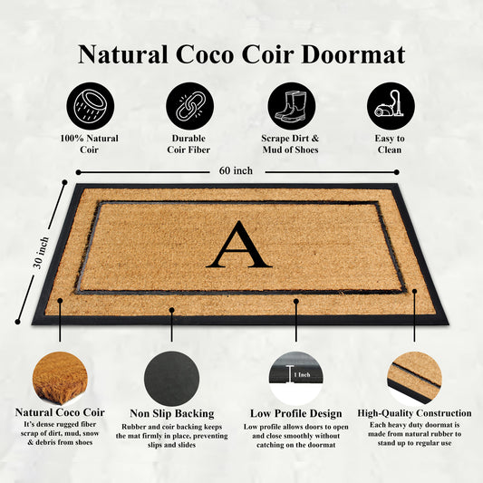 personalized welcome mat natural coir rubber backing
